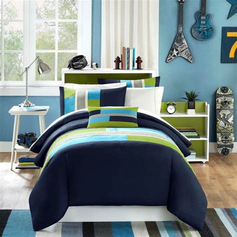 Teenage Boys Room Pipeline Comforter Set Comforter Sets Green