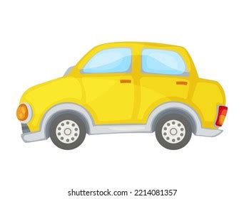 Yellow Cartoon Car Vector Illustration Stock Vector (Royalty Free ...