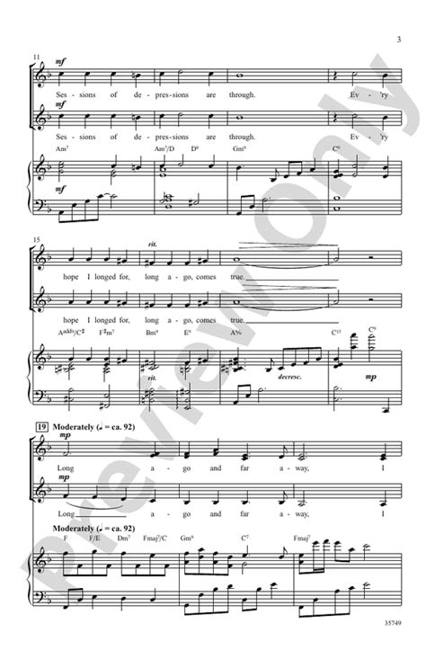 Long Ago And Far Away Ssa Choral Octavo Jerome Kern Digital Sheet