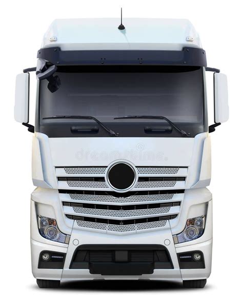 White Truck Mercedes Actros Front View Stock Photo Image Of Machine