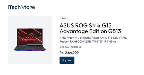 Asus Rog Strix G15 Advantage Edition G513 Amd Ryzen™ 9 5900hx 8gb