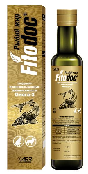 Fitodoc АВЗ (Агроветзащита) для собак и кошек, рыбий жир, 250 мл ...