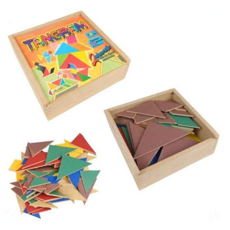 Tangram Brinquedo Educativo Pe As Em Madeira Zaramela Zaramela