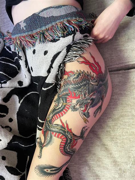 Dragon Thigh Tattoos