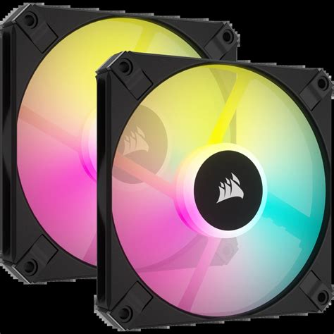 ICUE AF120 RGB SLIM 120mm PWM Fluid Dynamic Bearing Fan Black Twin Pack