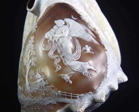 Victorian Fully Carved Conch Shell Cameo Of Nyx Goddess Night I