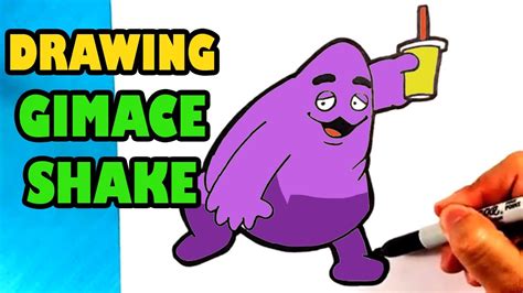 Easy How To Draw Grimace Shake Action Pose Youtube