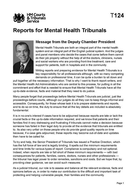 File Reports For Mental Health Tribunals Pdf Mental Health Law Online