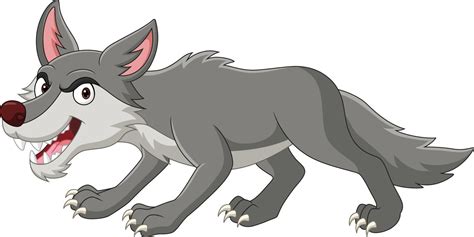 Lobo Enojado De Dibujos Animados Aislado En Blanco Vector Premium Porn Sex Picture