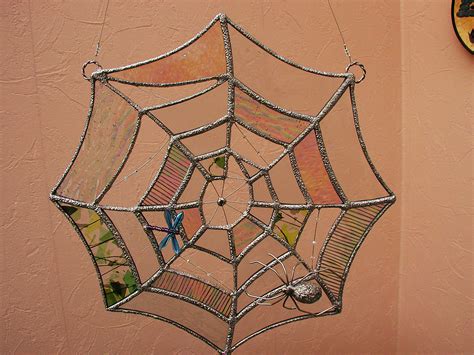 Stunning Stained Glass Spider Web Suncatcher