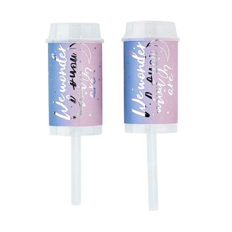 Gender Reveal Confetti Push Pops 2 Pack Party Zone