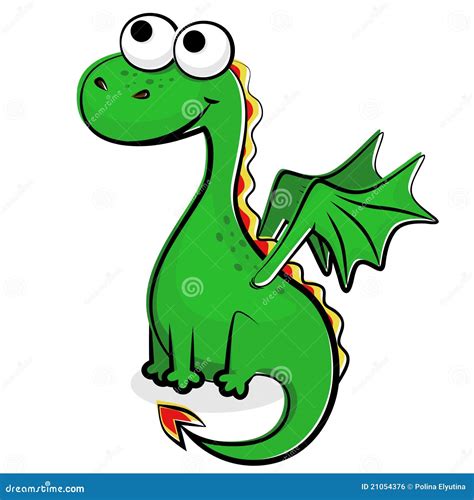 Funny Green Dragon Stock Vector Illustration Of Mythical 21054376