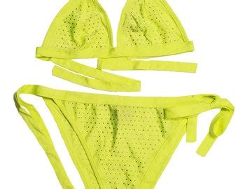 Neon Yellow Bikini Etsy