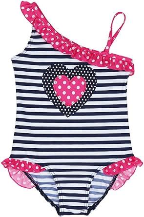 TiaoBug Baby Mädchen Einteiler Badeanzug UV Schutz Bikini Polka Dots Bade Bekleidung