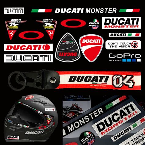 Reflective Motorcycle Stickers Side Strip Bike Helmet Decals For Ducati