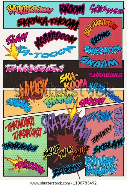 Vector Comic Book Onomatopoeia Sounds Stock Vector Royalty Free