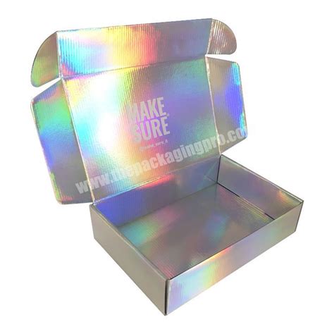 Custom Logo Holographic Mailing Mail Box Package T Cosmetic Packaging For Lip Gloss Eyelash