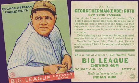 How Much Is A Babe Ruth Baseball Card Worth Up To M