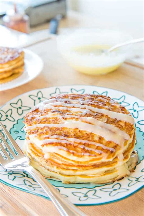 Cinnamon Roll Pancakes (Fun Breakfast Idea) - Fifteen Spatulas