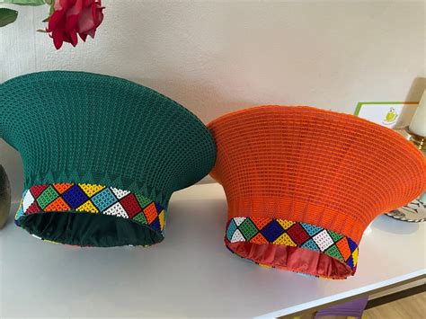 Zulu Hat With Beads Zulu Beaded Hat Isicholo Bucket Hat Etsy