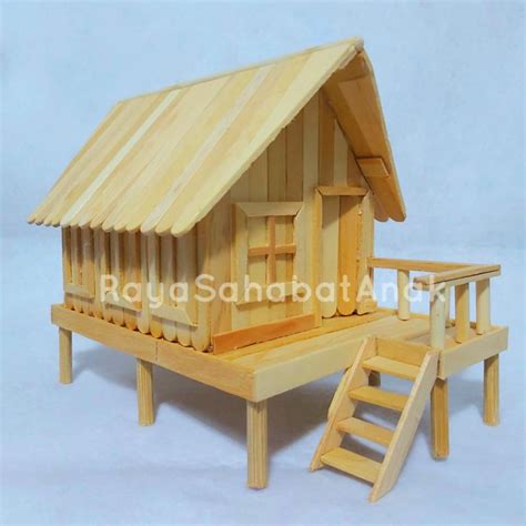 Jual Miniatur Rumah Adat Betang Rumah Panjang Kalimantan Dari Stick Es