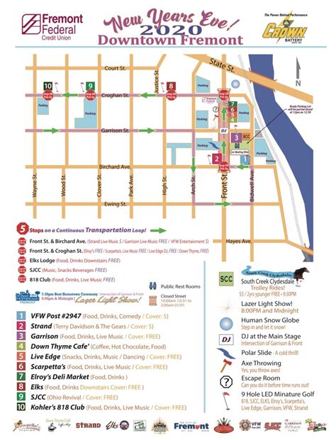 Downtown Fremont New Year’s Eve Map | Downtown Fremont, Ohio