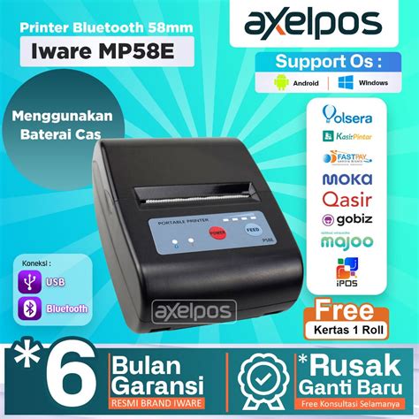 Jual Printer Bluetooth Mini Thermal Kasir 58mm Iware MP58E Shopee