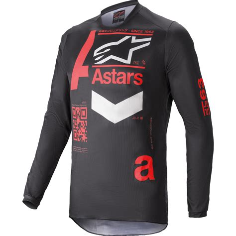 Maillot Cross FLUID CHASER ALPINESTARS Noir Rouge MOTO AXXE FR