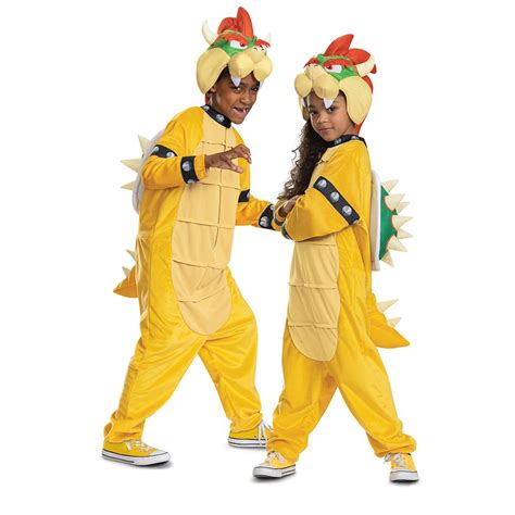 Super Mario Bowser Hooded Jumpsuit Kids Costume - Screamers Costumes