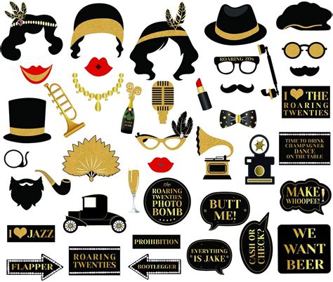 Buy 42Pcs 1920s Photo Booth Props Roaring 20 S Party Photo Props 1920s