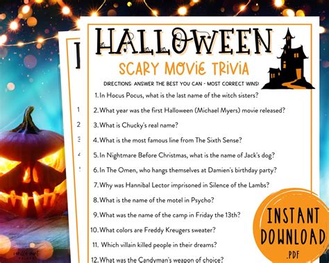 Best Printable Halloween Movie Trivia Game Questions - Mom. Wife. Busy ...