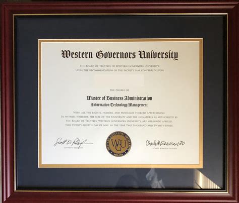 Received And Framed My Degree R Wgu Mba