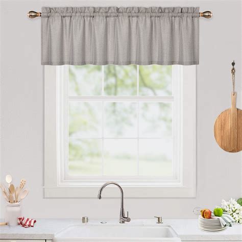 Haperlare Curtain Valance Waterproof Blackout Waffle Weave Kitchen