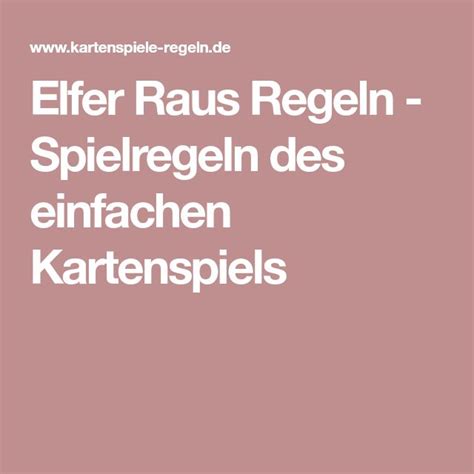 Elfer Raus Regeln Spielregeln Des Einfachen Kartenspiels Karte