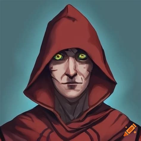 Portrait Of A Mysterious Cultist In Crimson Robes On Craiyon