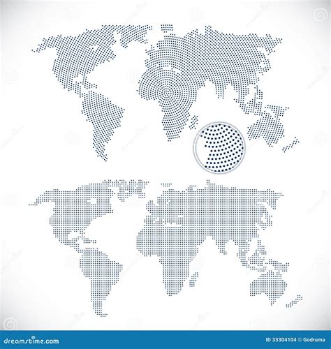 Two Dotted World Maps Stock Vector Illustration Of Graphic 33304104