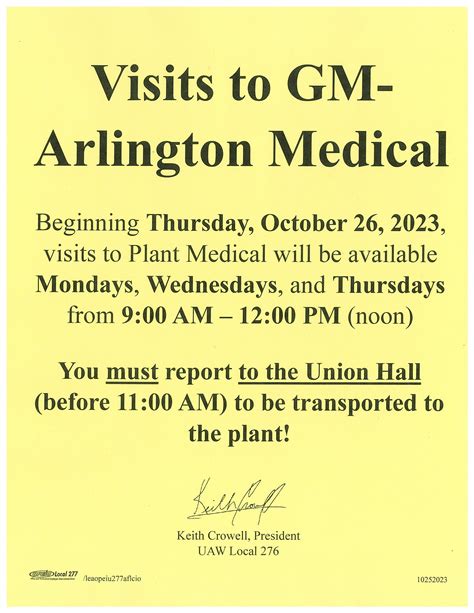GM Medical Visits | UAW Local 276
