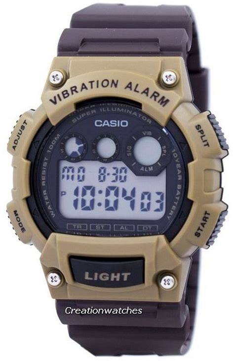 Men S Casio Digital Vibration Alert Black Resin Watch W H Av