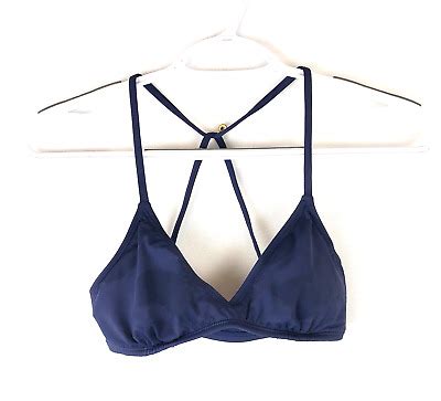 Hobie Juniors Navy Blue Bralette Hipster Bikini Top Size Extra Small