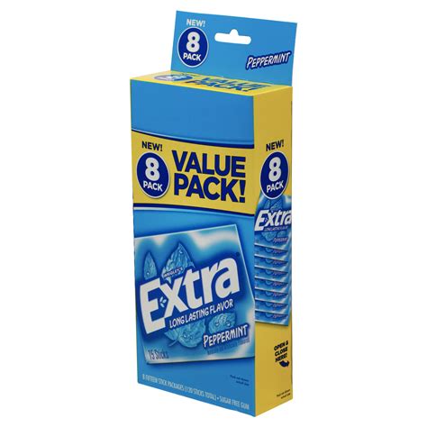 Extra Peppermint Sugar Free Chewing Gum Bulk, 15 ct (8 Pack) 120 pce ...