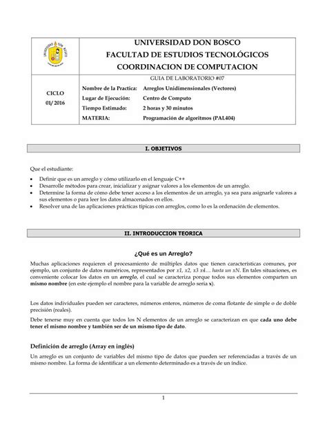 Pdf Universidad Don Bosco Facultad De Estudios Gu A Arreglos