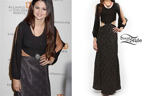 Selena Gomez Cut Out Maxi Dress Steal Her Style