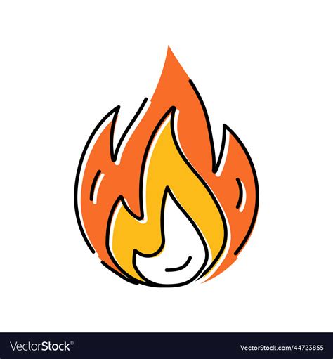 Fire Hot Color Icon Royalty Free Vector Image VectorStock