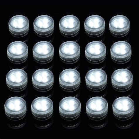 Mini bougies chauffe plat submersibles à LED Lampes LED blanches sans