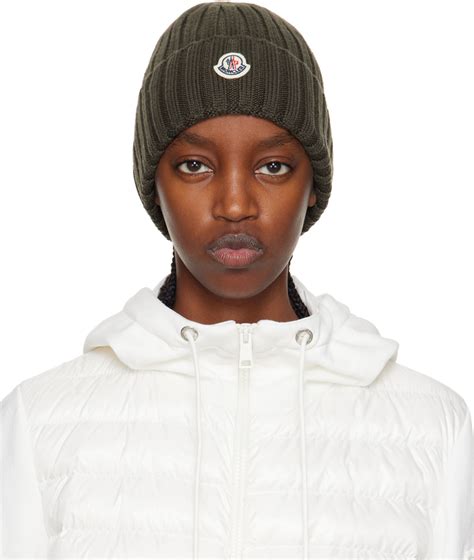 Moncler Khaki Rib Beanie Ssense Uk