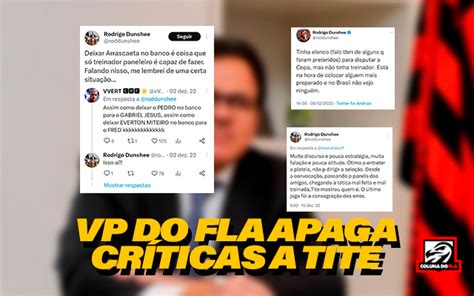 Vice do Flamengo apaga publicações críticas a Tite possível