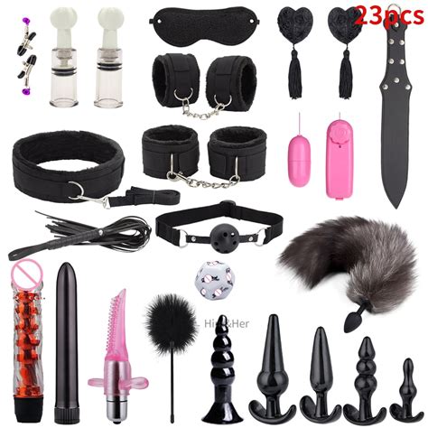 Adult Handcuffs Ball Whip Kit Bondage Set Couple SM Sex Toys For Women