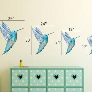 Hummingbird Wall Decal Watercolor Bird Wall Sticker Removable Fabric Wall Art Decor - Etsy