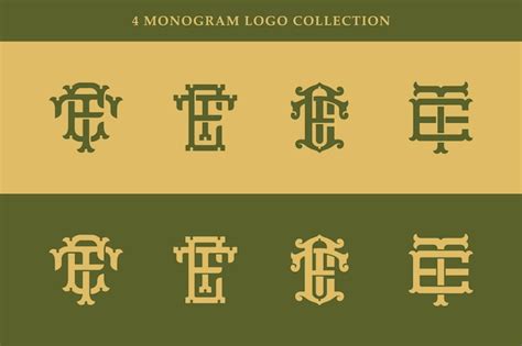 Carta De Colección De Monogramas Et O Te Con Enclavamiento Estilo