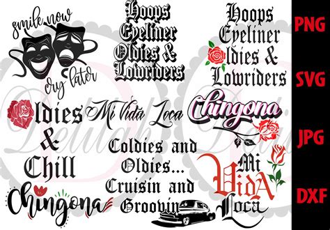 Lowrider Bundle Svg Mi Vida Loca Svg Chingona Svg Latina Etsy